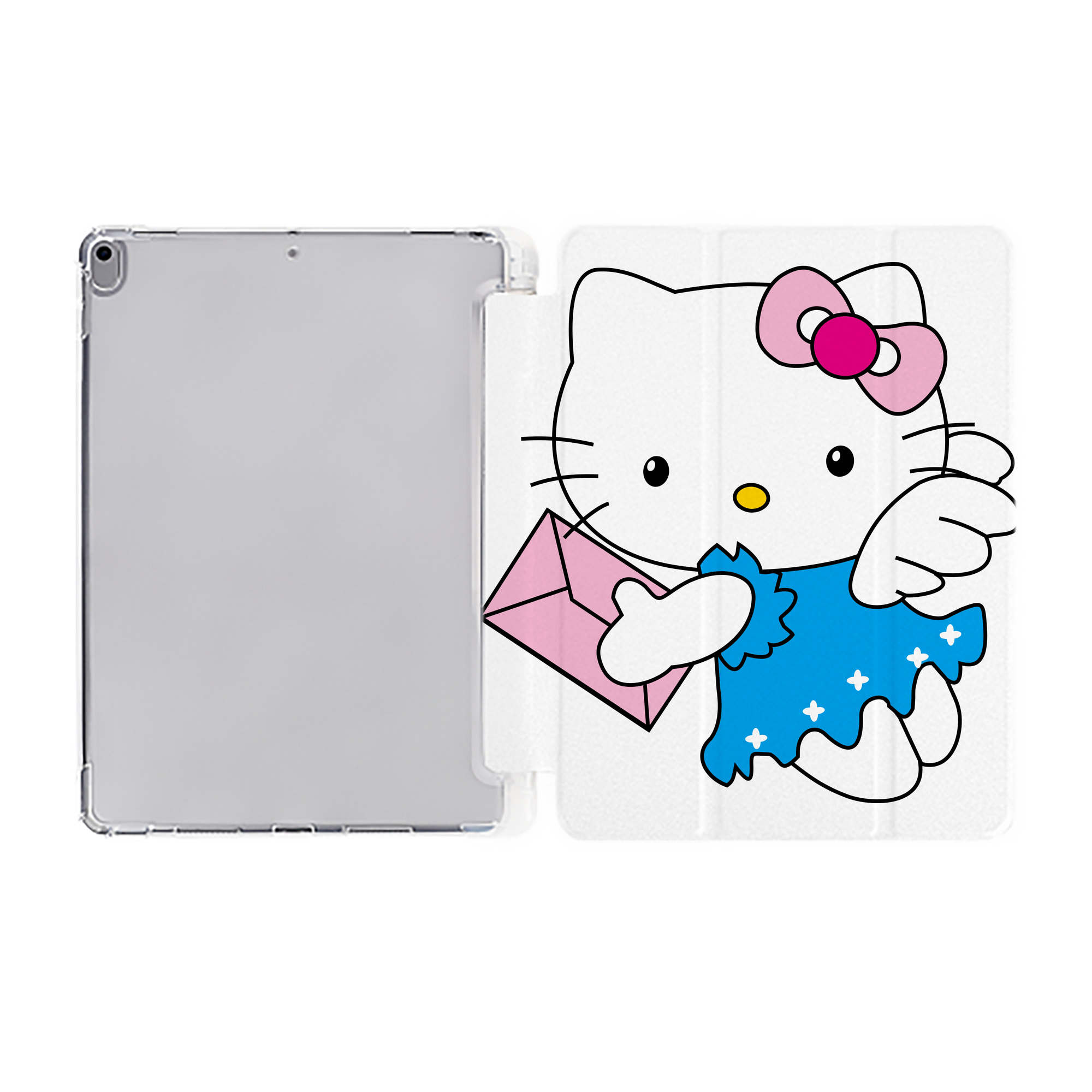 （画像用） Hello Kitty ハローキティ IPad ケース ペン収納付き 三つ折りスタンド PUレザー×シリコン 対応機種9.5/10.5/10.9インチ
